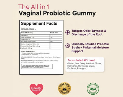 Melanin Wellness™ Slippery Elm Vaginal Probiotic Gummies